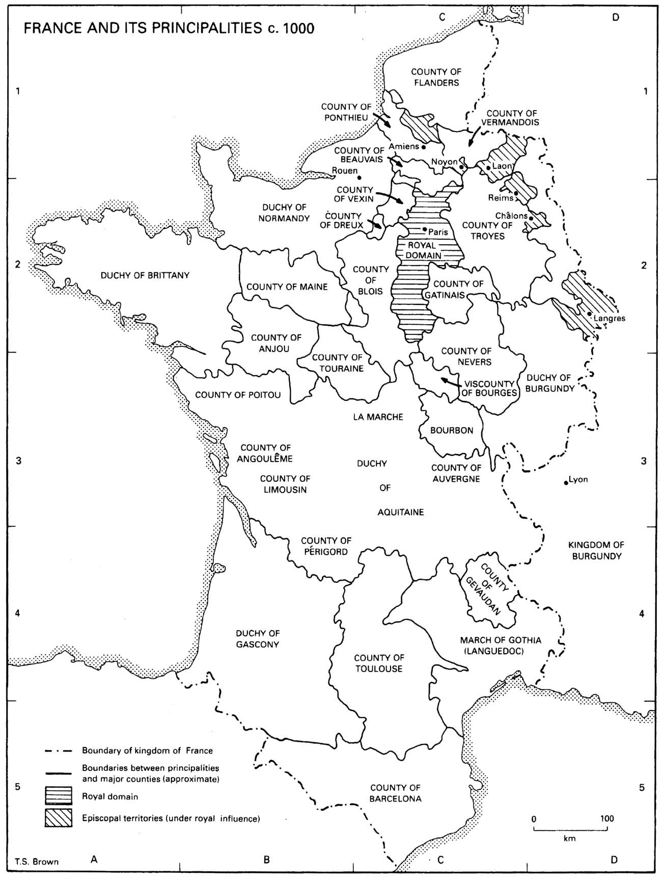 12. France and its principalities c.1000