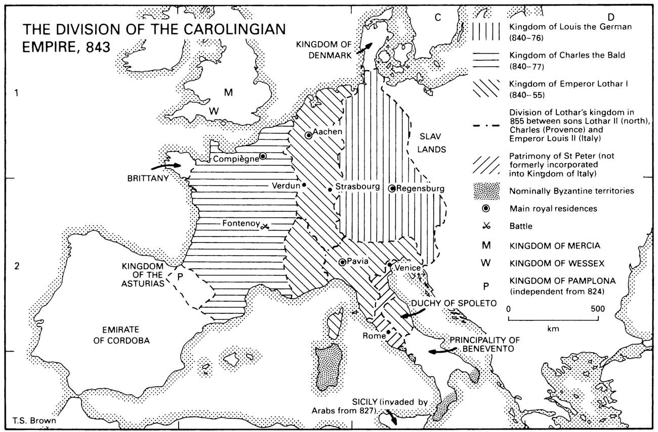 6. Division of the Carolingian Empire, 843
